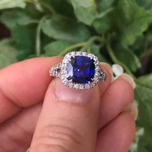 Lab Created Sapphire, Genuine Diamond Ring